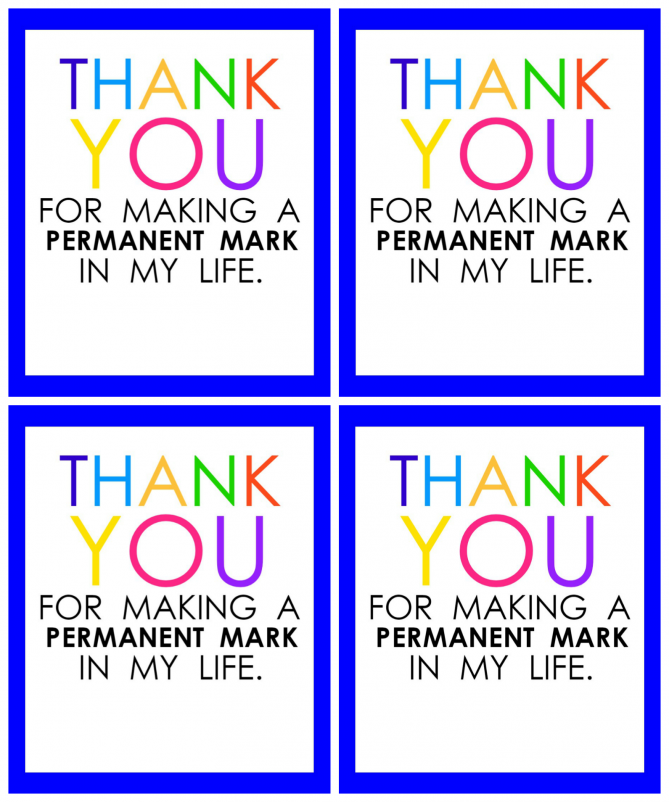 Teacher Appreciation Marker Gift Tag (Free Printable) #